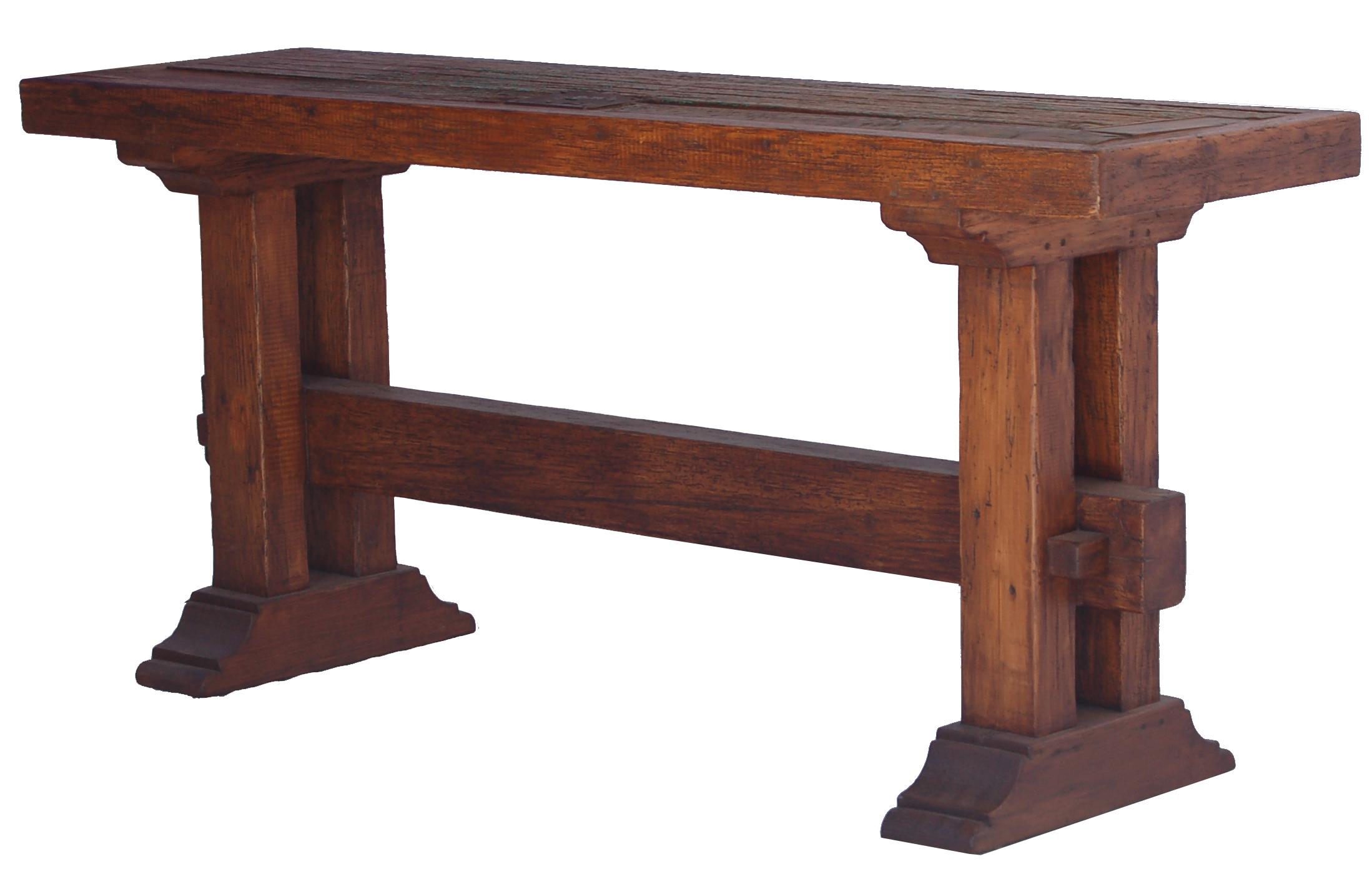 Furniture Source International Occasional Tables FSICO533 Old Beam Reclaimed Wood Trestle